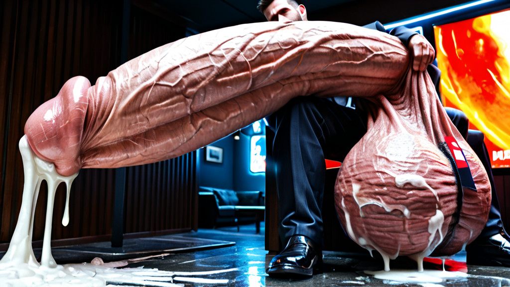 Penis Longer Than Body, Gigantic Oversized Hyper Penis, Cock Thick As The Seat Itself AI Gay Porn