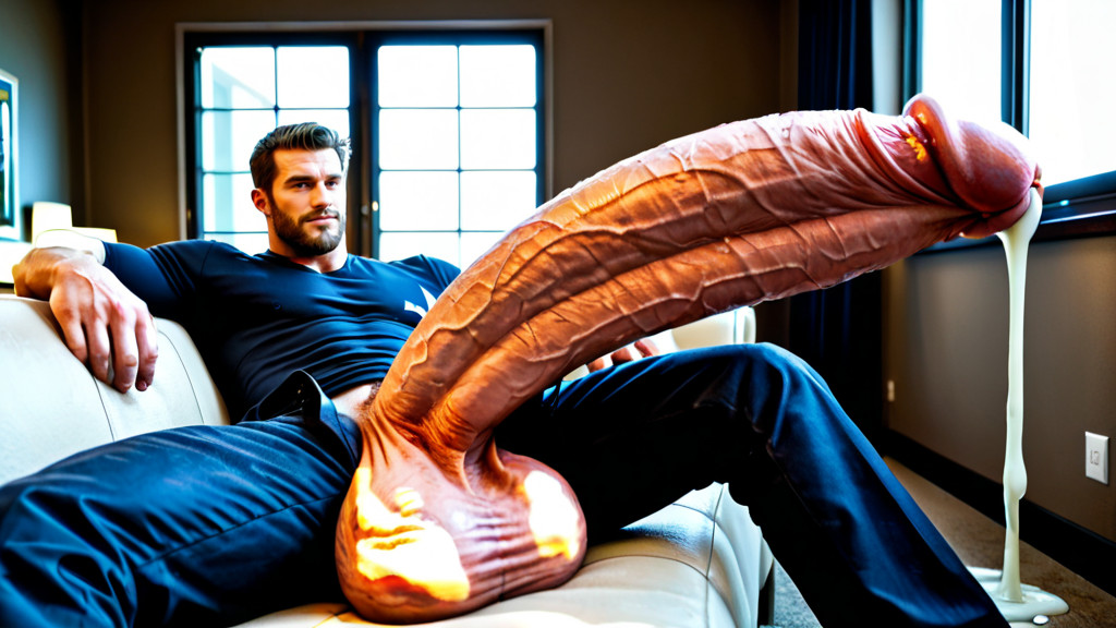 Room Sized Macro Penis, Full Beard, Gigantic Oversized Hyper Penis Porno gay IA
