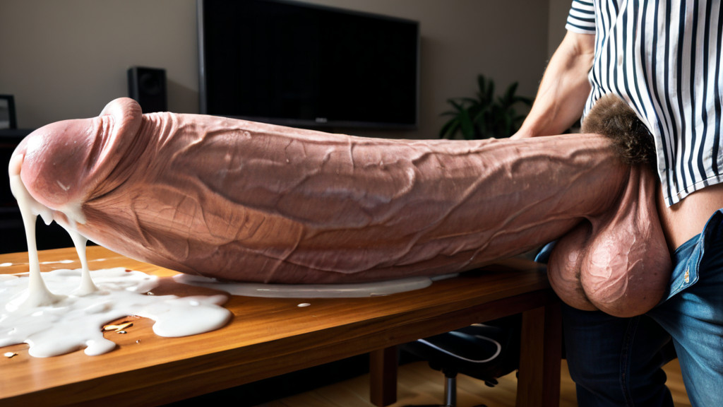 One Man Only, Broad Wet Glans, Cock Laid Like A Beam Across The Table Porno gay IA