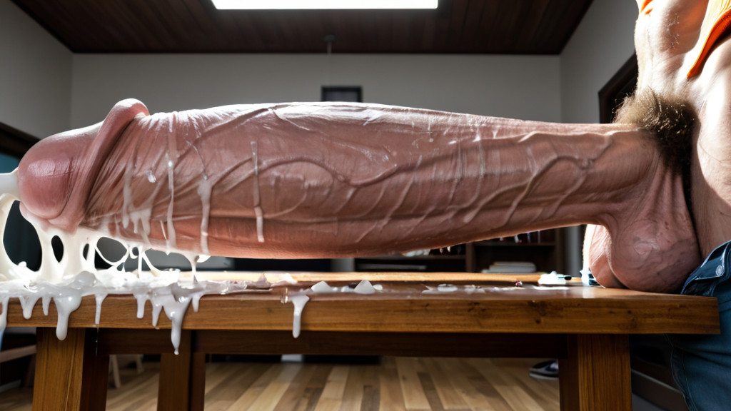 Big Balls, Hot, Shaft Running The Length Of The Table AI Gay Porn