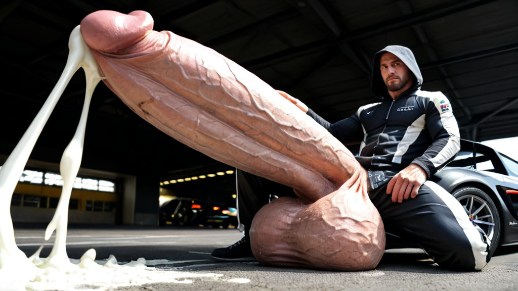 Face In Frame, Light Pink Cock, Impossibly Thick Macro Penis AI Gay Porn