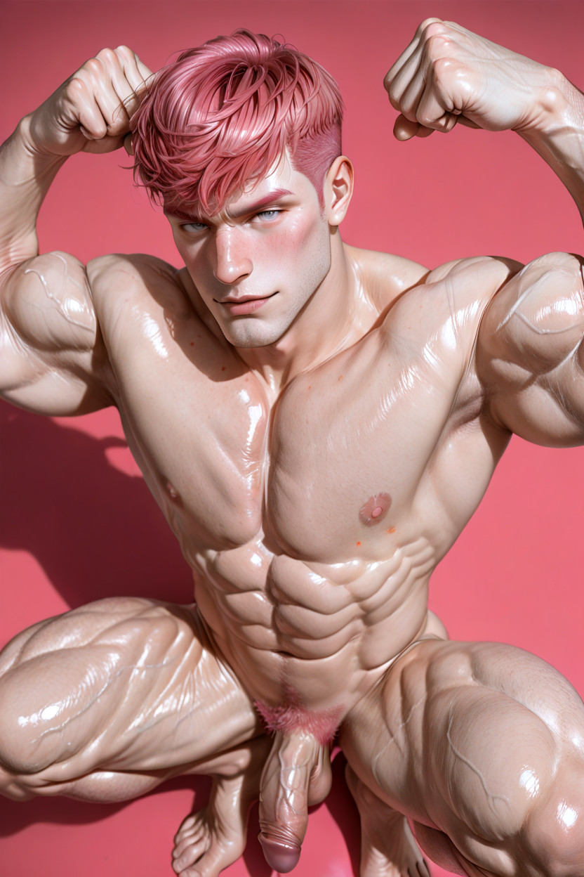 Philtrum, Overhead View, Pumped-up Muscular Hips AI Gay Porn