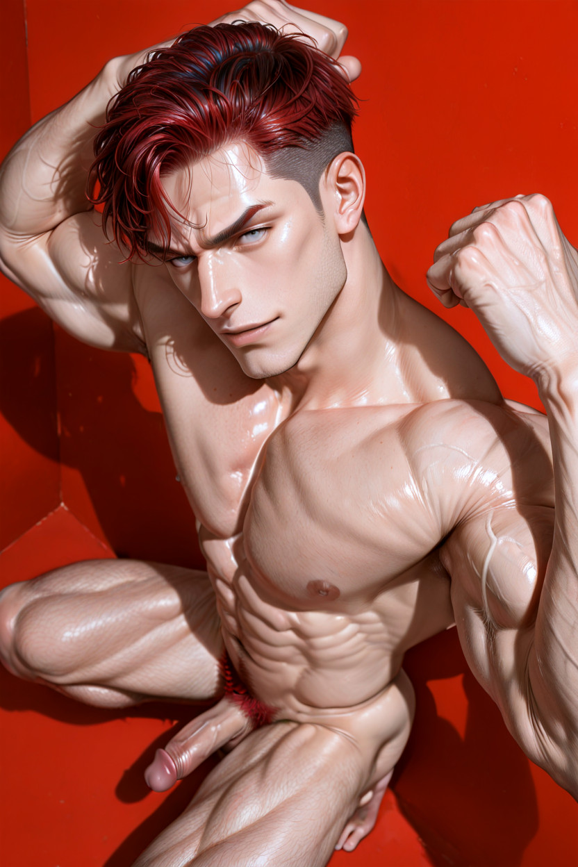 Rosy Skin Undertone, Straight-bridged Nose, Vermillion-red Pubic Hair Porno gay IA