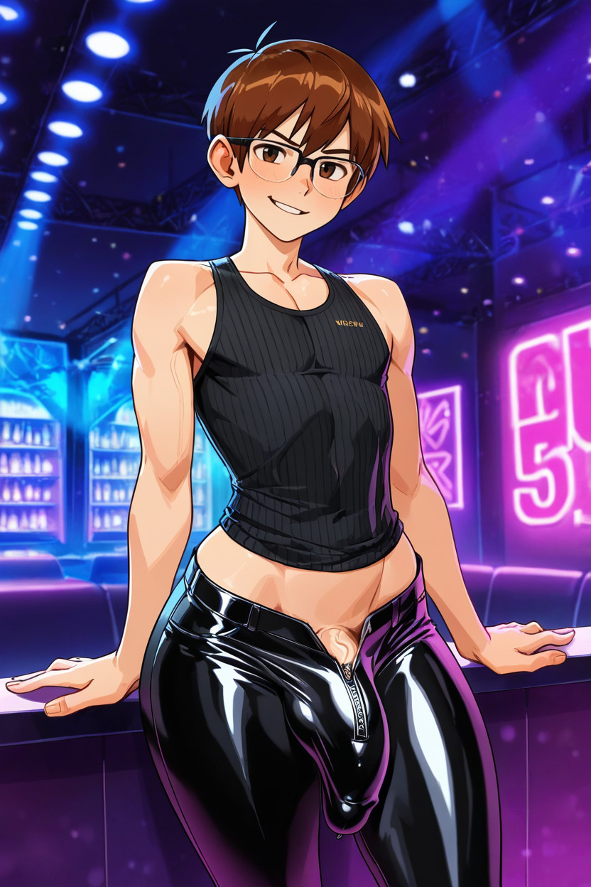 Smirk, Nightclub, Standing AI Gay Porn
