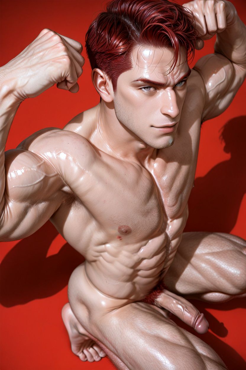 Scarlet-red Pubic Hair, Philtrum, Handsome Boyish Face Porno gay IA