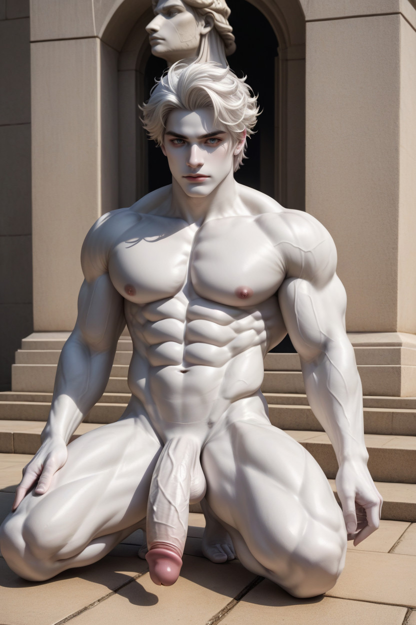 Naked, White Skin, Erection AI Gay Porn