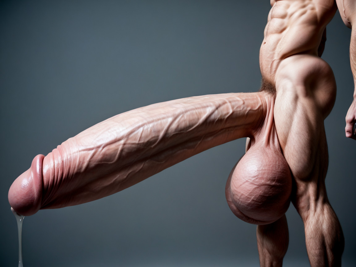 Perrito De Pie De Lado, Clear Translucent Precum Droplet On Tip, Uncut Hyper Cock Thicker Than Body Porno gay IA