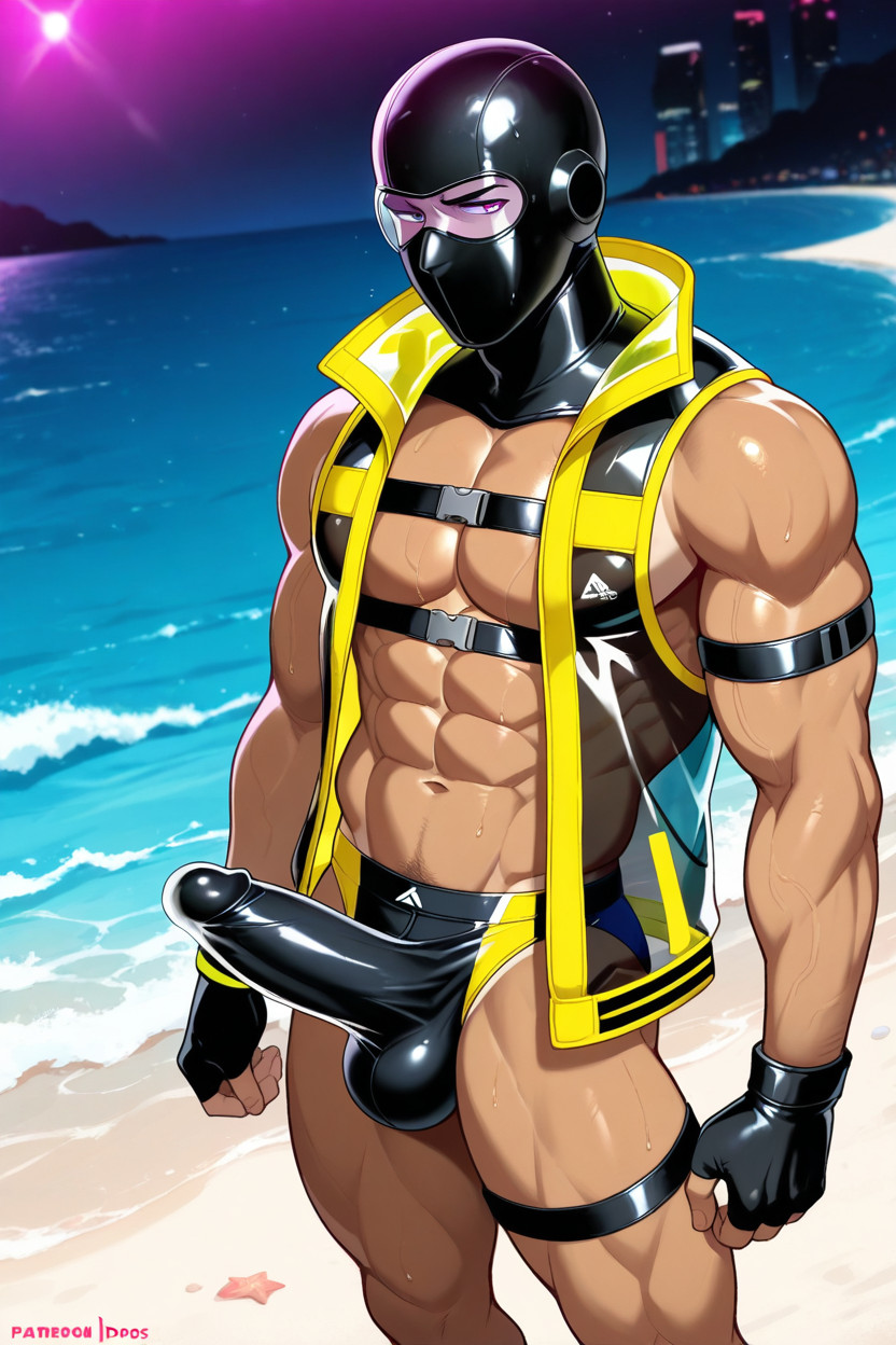 18+, Beach, One Guy AI Gay Porn