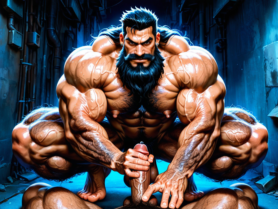 Manly, Top Down, Hyper Muscles AI Gay Porn
