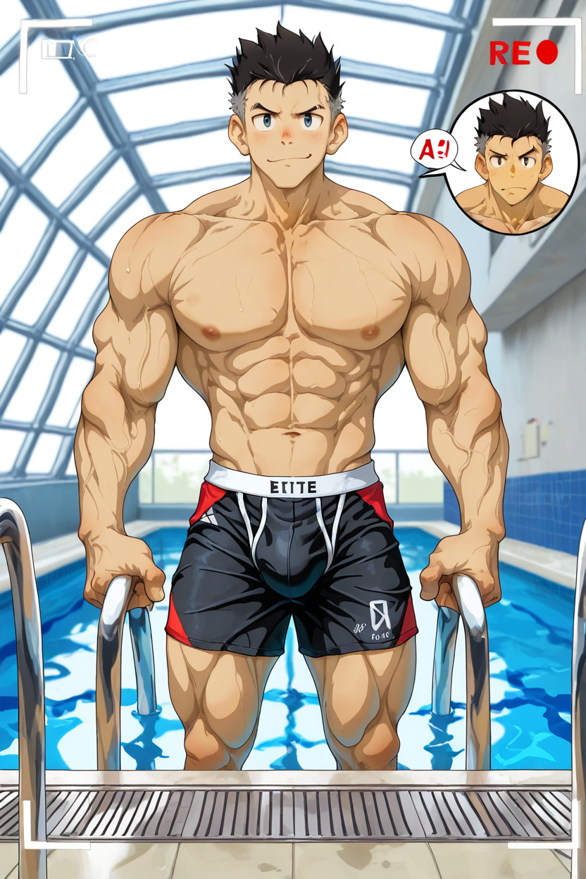 Handsome Face, Smallcircumference Waist, Massive Pecs AI Gay Porn