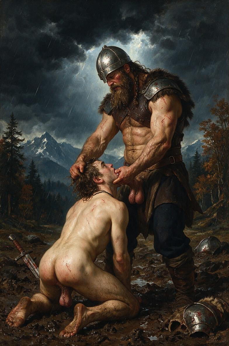 Men Only, Oil Painting Style, Aggressive Men Porno IA Gay