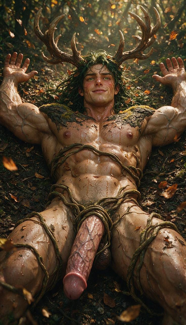 Vines Invasion, Scene In A Woodland Undergrowth With No Sky Visible, 20+ AI Gay Porn