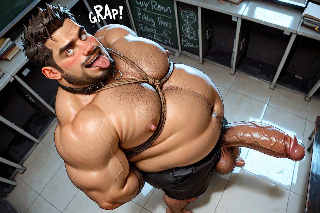 Thick Muscles, Strong Lines, Large Cock Porno gay IA