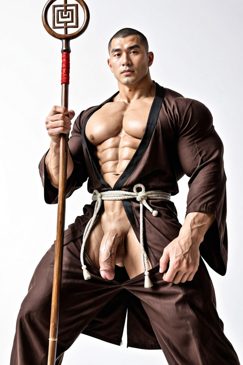 Extremely China Man's Face, Dick Long Cm, Oversized Muscles AI Gay Porn