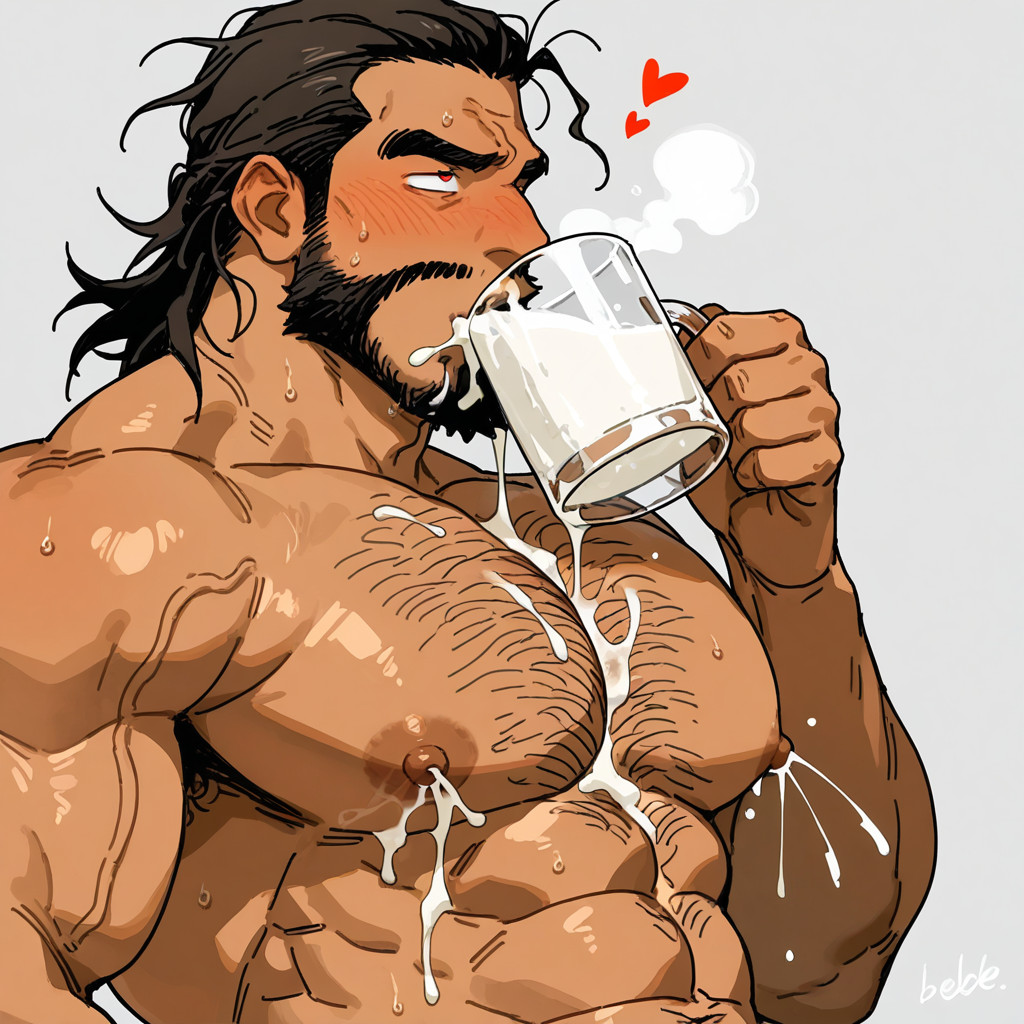Drinking, Blushing, Glass Mug Filled With Cum Porno gay IA