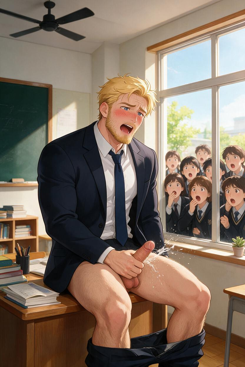 Wanking, Blonde Hair, Blonde Beard AI Gay Porn