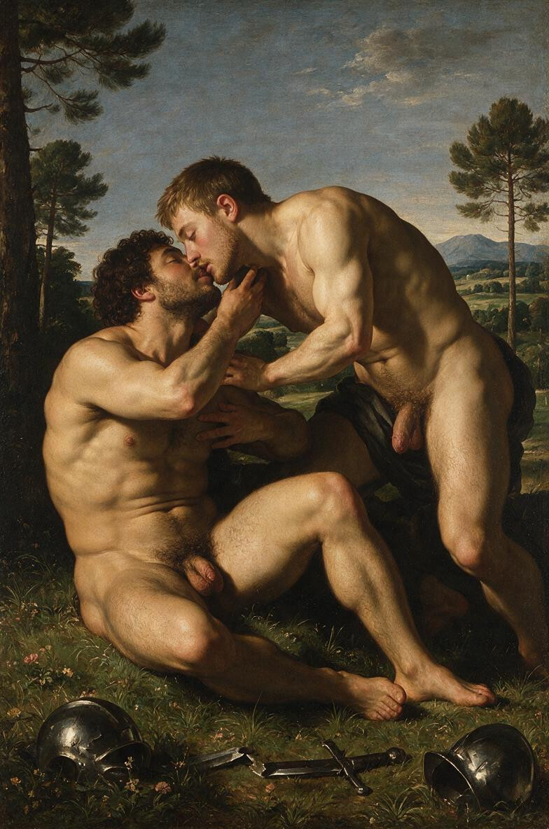 Xvii Century, Naked, Hyper Muscular Body AI Gay Porn
