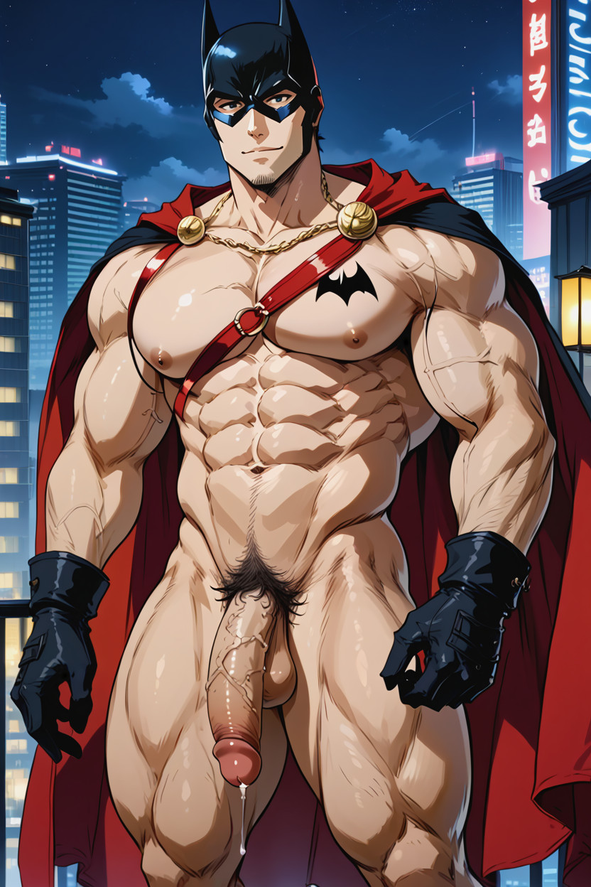 Large_pectorals, Outdoors, 特大の筋肉 ゲイAIエロ