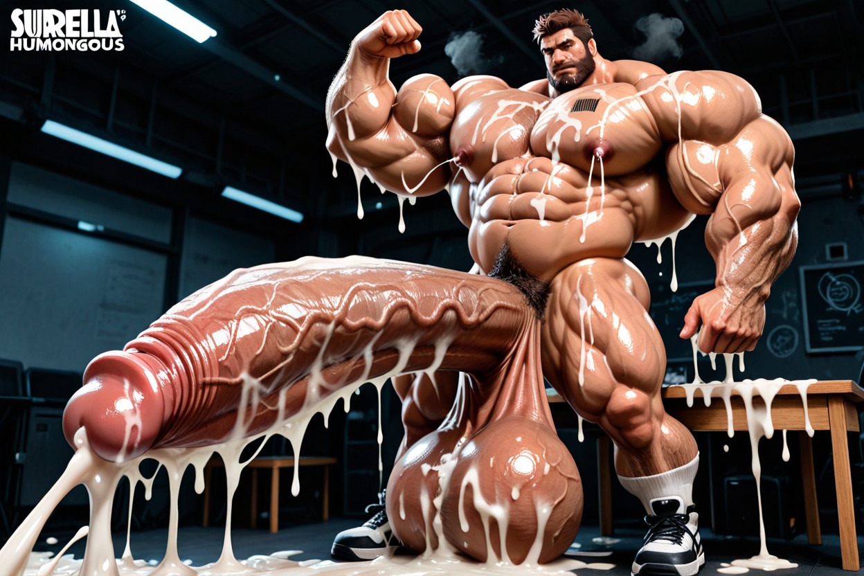 Hyper Cum On Biceps, 18+, Body Is Coated With Thick Layer Of Cum 同性戀AI成人