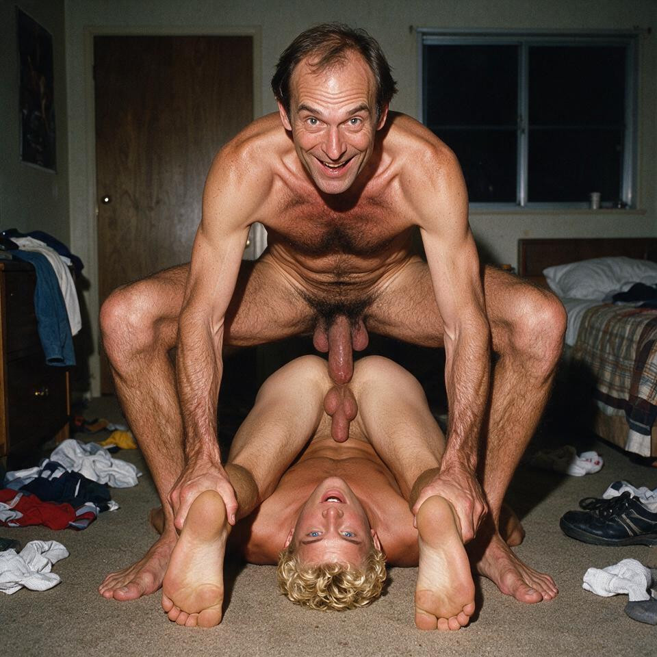 The + Man Is Extremely Taller Than The + Man, The + Mans Feet Are Pushed To The Floor, Naked KI Schwulenporno
