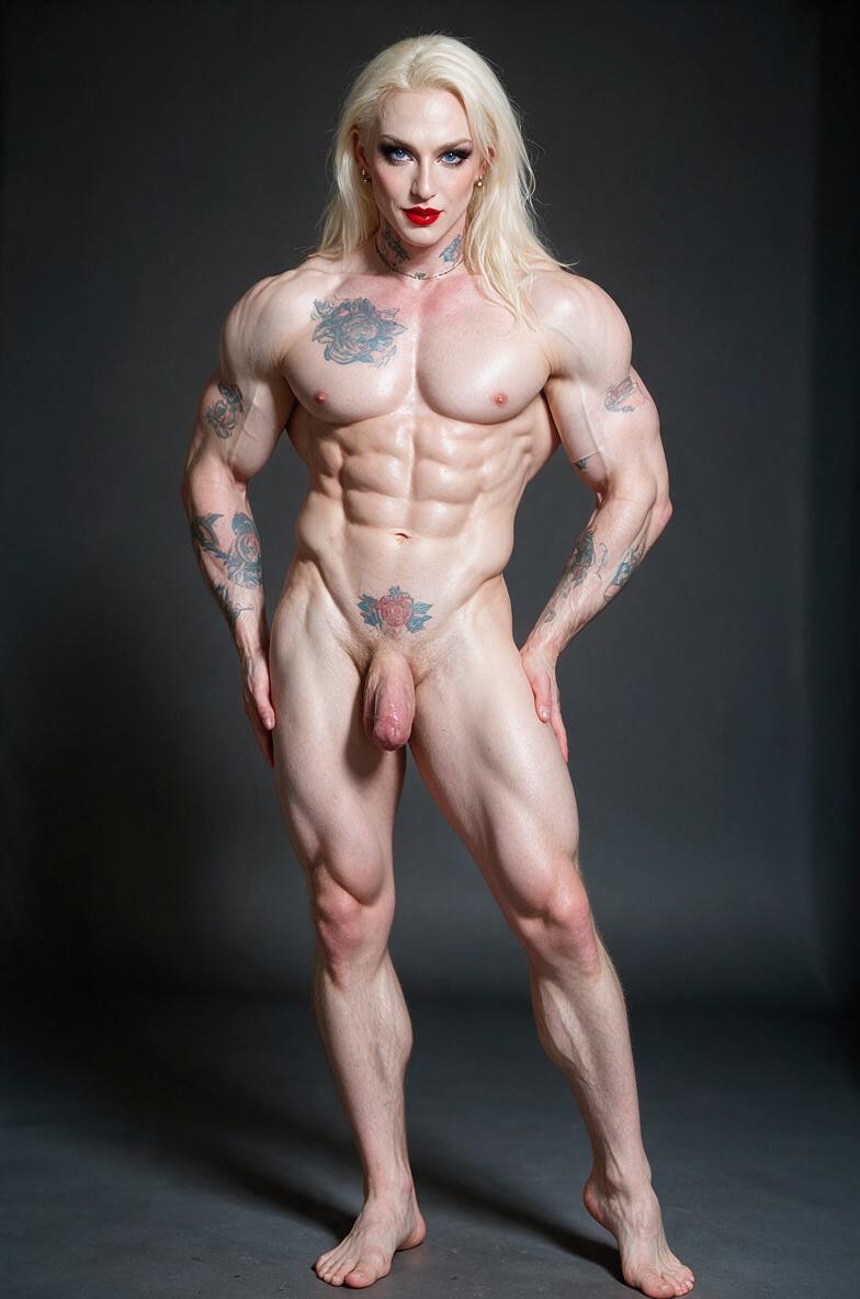 Shaven Pubis, Crotch Tattoo, Grande Longueur Porno IA Gay