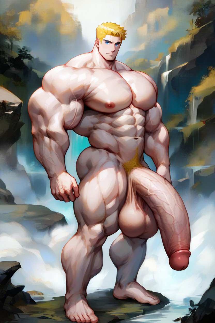 Tall, Square Face, 特大の筋肉 ゲイAIエロ