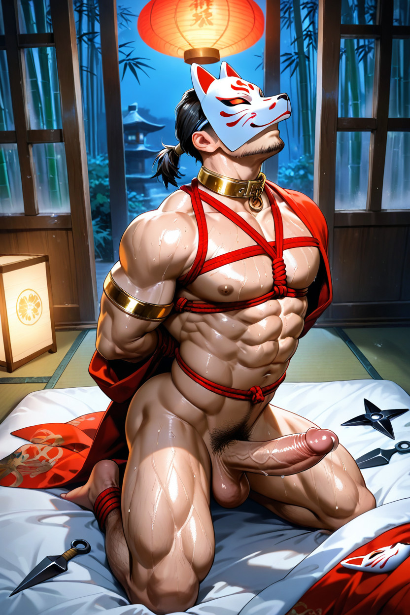 Bound Ankles, Shibari, Solo Porno gay IA